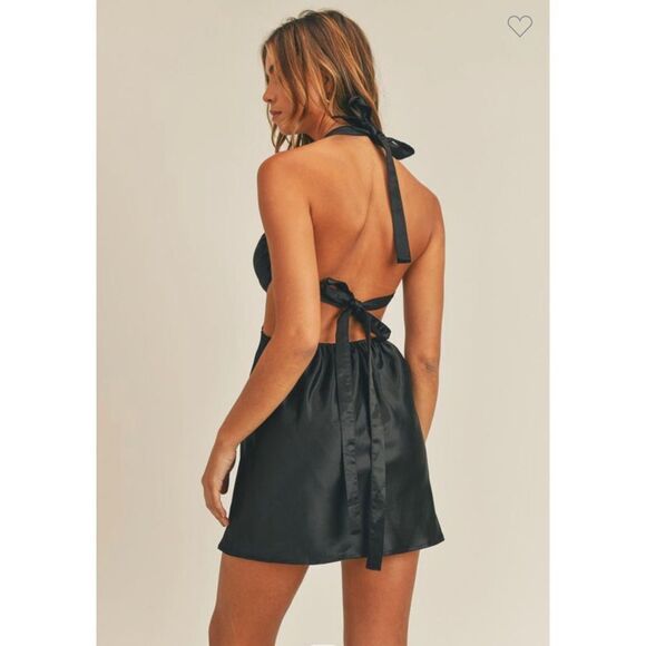 ✨Mable SATIN OPEN O-RING MINI DRESS✨ - Picture 1 of 12